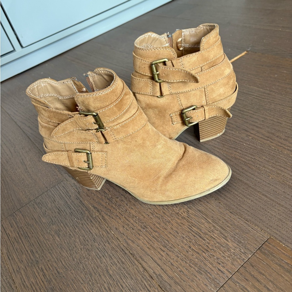 Express Tan Suede Ankle Boots